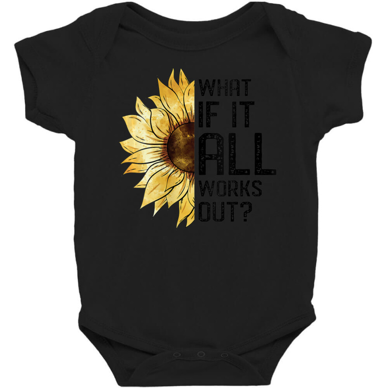 Womens What If It All Works Out Sunflower V-neck Baby Bodysuit by Min05 | Artistshot