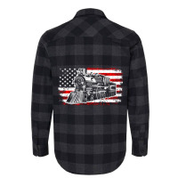 Train Steam Locomotive Railroad Usa American Flag Flannel Shirt | Artistshot