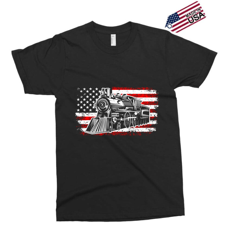 Train Steam Locomotive Railroad Usa American Flag Exclusive T-shirt | Artistshot