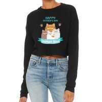 Happy Fathers Human Dad Cats Cropped Sweater | Artistshot