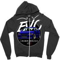 Jdm Evo Blue Black Sun Edition Zipper Hoodie | Artistshot