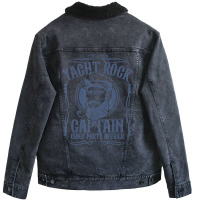 Yacht Rock Captain Pontoon Boat Party Music Boating Unisex Sherpa-lined Denim Jacket | Artistshot