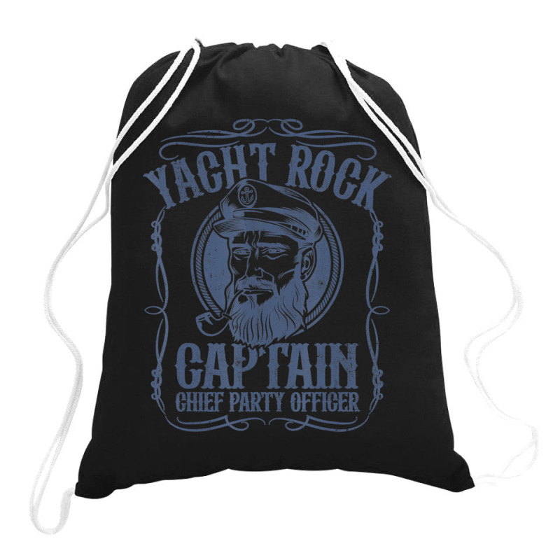 Yacht Rock Captain Pontoon Boat Party Music Boating Drawstring Bags | Artistshot