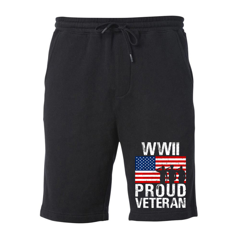 Proud Wwii World War Ii Veteran Gift For Military Men Women Fleece Short by bummercaught | Artistshot