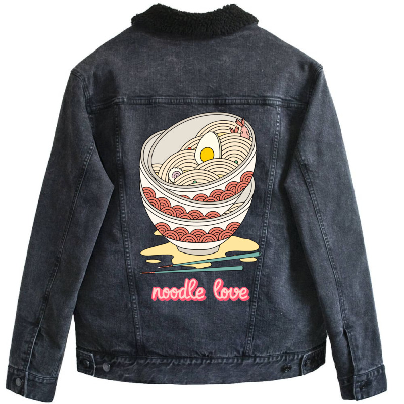 Ponyo Ramen Noodles  Classic Unisex Sherpa-Lined Denim Jacket by AYESHAJOHNSON | Artistshot