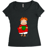 Ponyo With Their Bucket Long Women's Triblend Scoop T-shirt | Artistshot