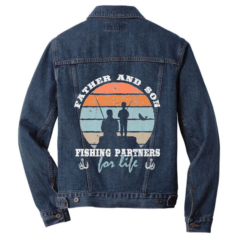 Father And Son Fishing Partners For Life Dad Son Fishing Premium Men Denim Jacket | Artistshot