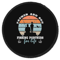 Father And Son Fishing Partners For Life Dad Son Fishing Premium Round Patch | Artistshot