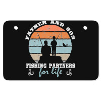 Father And Son Fishing Partners For Life Dad Son Fishing Premium Atv License Plate | Artistshot