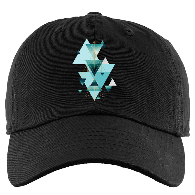 Geometric Triangle Compilation In Teal Kids Cap | Artistshot