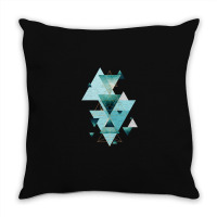 Geometric Triangle Compilation In Teal Throw Pillow | Artistshot