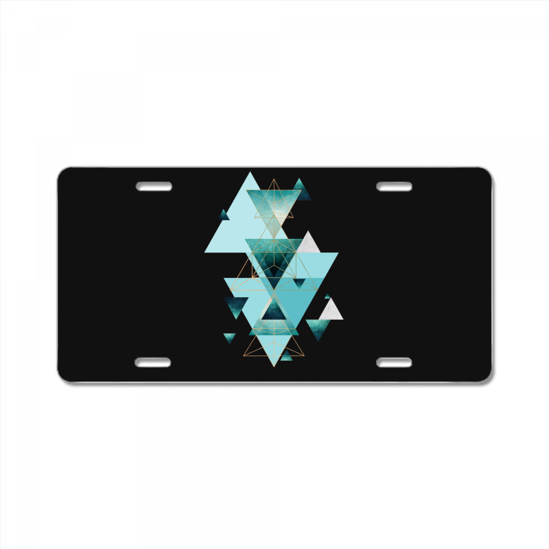 Geometric Triangle Compilation In Teal License Plate | Artistshot