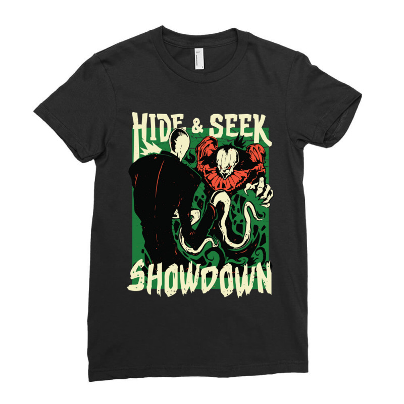 Horror Hide Seek Showdown Ladies Fitted T-Shirt by SandraDelpha | Artistshot