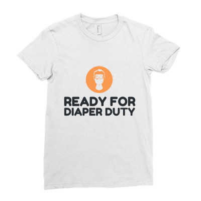 Ready For Diaper Duty Gas Mask Funny Ladies Fitted T-shirt Designed By 4l4n