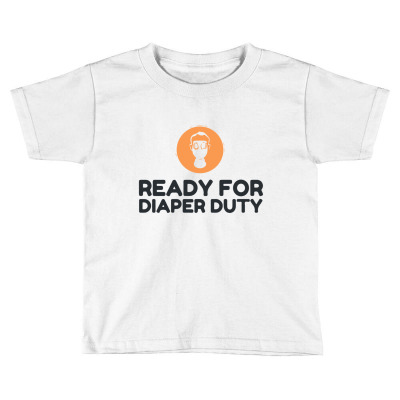 Ready For Diaper Duty Gas Mask Funny Toddler T-shirt Designed By 4l4n