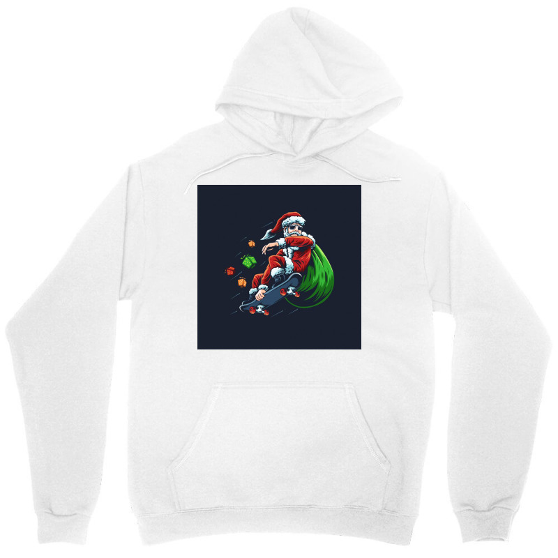 Skateboarding Santa Claus Unisex Hoodie | Artistshot