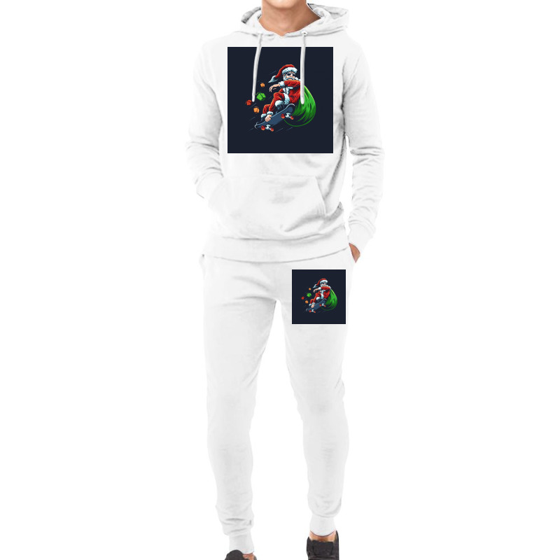 Skateboarding Santa Claus Hoodie & Jogger Set | Artistshot