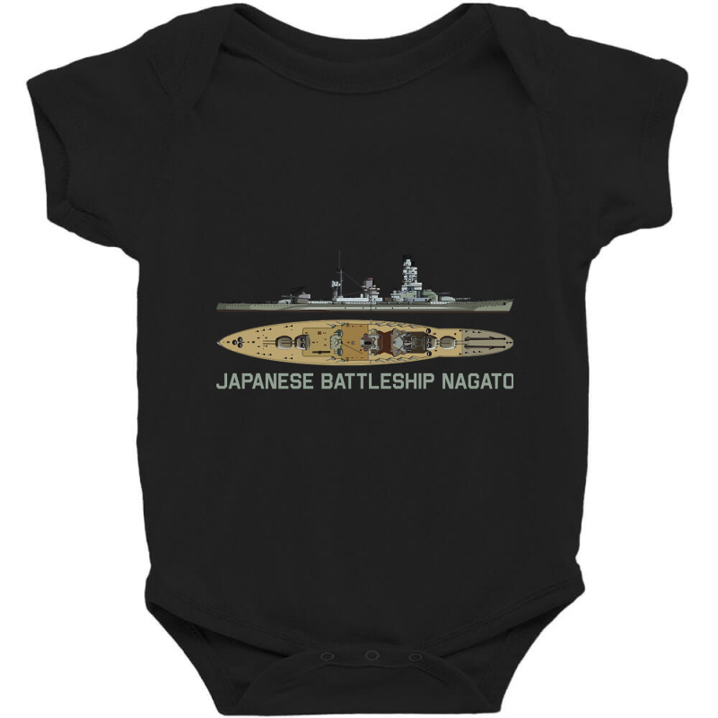 Japanese Battleship Nagato Ww2 Super-dreadnought Diagram Gift Baby Bodysuit by Ledford Leslie | Artistshot