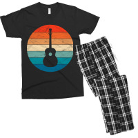 Vintage Retro Acoustic Guitar Men's T-shirt Pajama Set | Artistshot