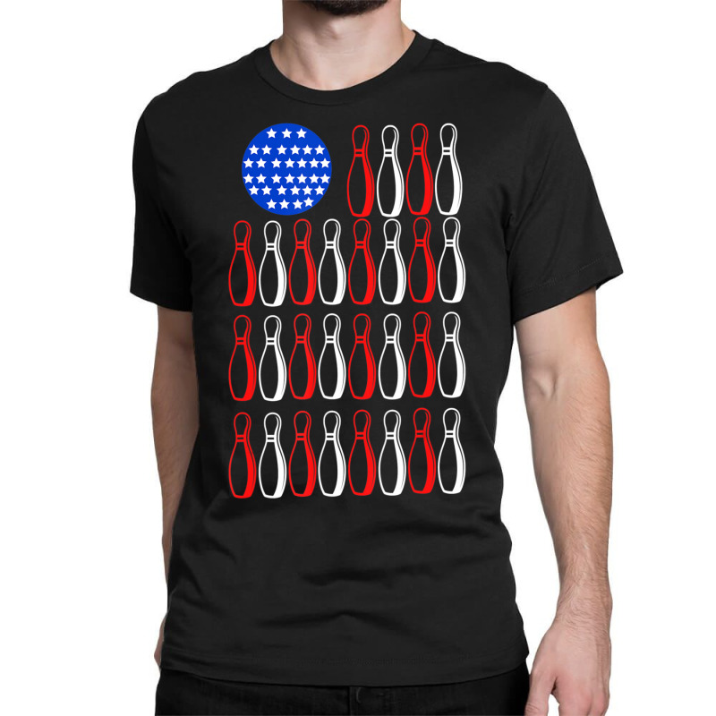 American Flag Patriot Patriotic Strike Sports Bowler Bowling Classic T-shirt by rastyrocl | Artistshot