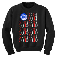 American Flag Patriot Patriotic Strike Sports Bowler Bowling Youth Sweatshirt | Artistshot