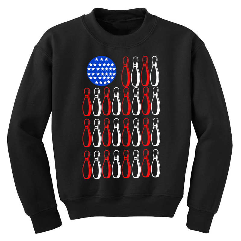 American Flag Patriot Patriotic Strike Sports Bowler Bowling Youth Sweatshirt by rastyrocl | Artistshot