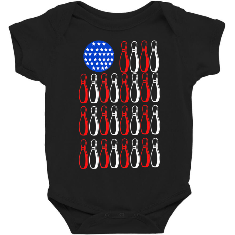 American Flag Patriot Patriotic Strike Sports Bowler Bowling Baby Bodysuit by rastyrocl | Artistshot