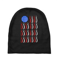 American Flag Patriot Patriotic Strike Sports Bowler Bowling Baby Beanies | Artistshot