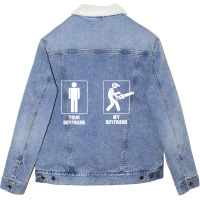 Your Boyfriend My Boyfriend Chainsaw Unisex Sherpa-lined Denim Jacket | Artistshot