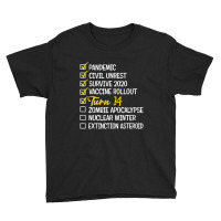 Funny 14th Birthday Gift 14 Years Old Quarantine 2022 Youth Tee | Artistshot