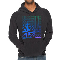 South Tarawa Kiribati Blue Green Ombre Gradient Linear Line Vintage Hoodie | Artistshot