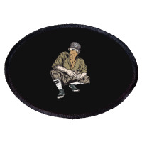 Vintage Gangster Vintage Illustration Oval Patch | Artistshot