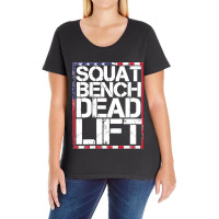 Usa Flag Squat Bench Deadlift For Weight Training Gift Pullover Hoodie Ladies Curvy T-shirt | Artistshot