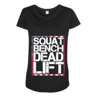 Usa Flag Squat Bench Deadlift For Weight Training Gift Pullover Hoodie Maternity Scoop Neck T-shirt | Artistshot