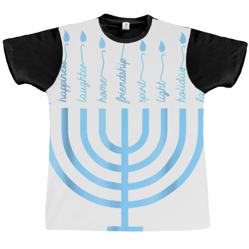 Happy Hanukkah Menorah Vintage Hebrew Jewish Holiday T Shirt Graphic T-shirt | Artistshot