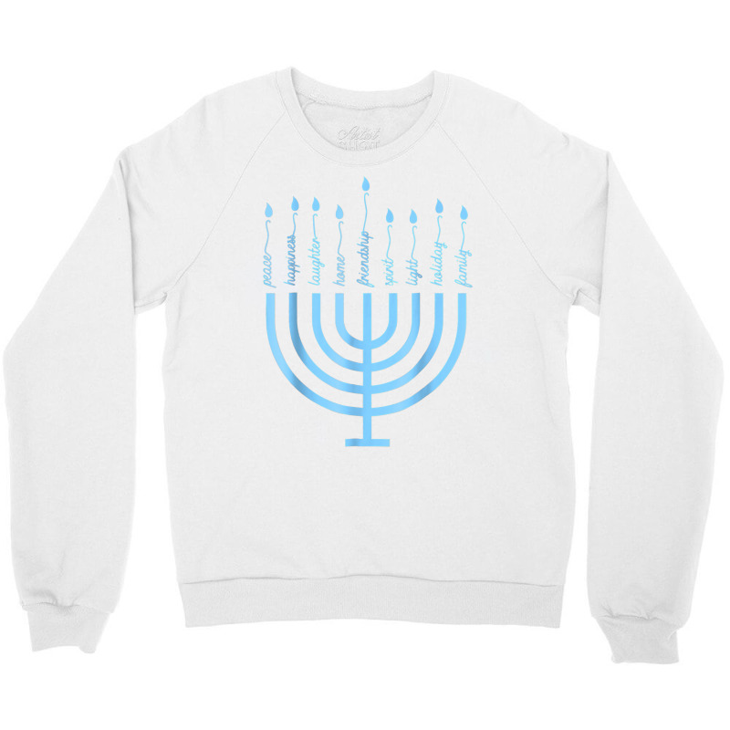 Happy Hanukkah Menorah Vintage Hebrew Jewish Holiday T Shirt Crewneck Sweatshirt | Artistshot