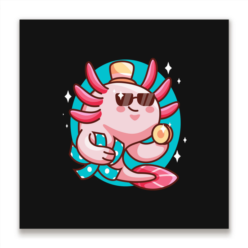 Axolotl Axolotl Fish Axolotl Pun Axolotl Lover Funny Axolotl Cute Axol Metal Print Square | Artistshot