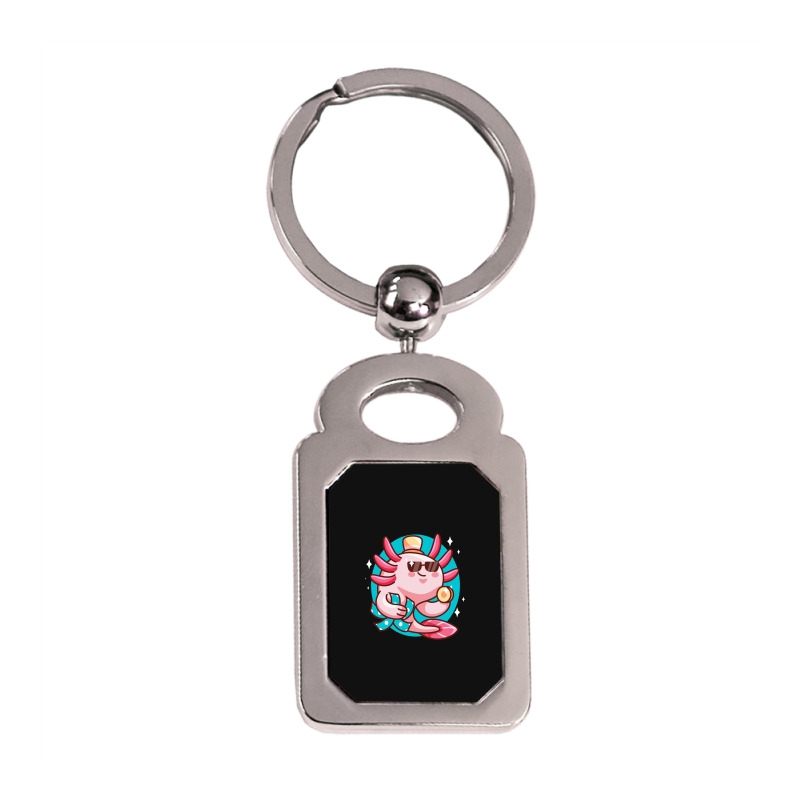 Axolotl Axolotl Fish Axolotl Pun Axolotl Lover Funny Axolotl Cute Axol Silver Rectangle Keychain | Artistshot