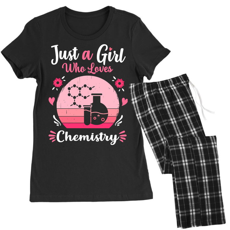 Just A Girl Who Loves Chemistry Pink Retro Vintage Gift Idea Women's Pajamas Set by Sizemore Adame | Artistshot