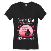 Just A Girl Who Loves Chemistry Pink Retro Vintage Gift Idea Women's V-neck T-shirt | Artistshot