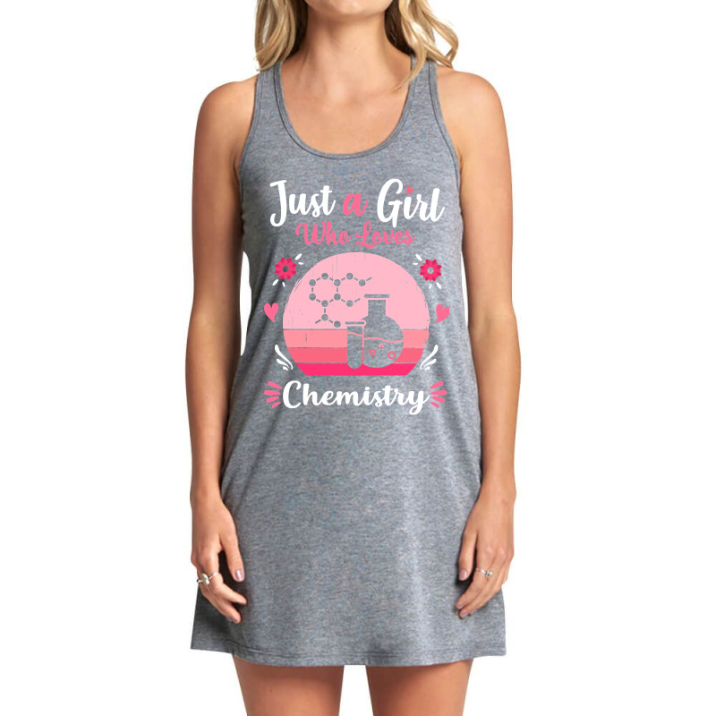 Just A Girl Who Loves Chemistry Pink Retro Vintage Gift Idea Tank Dress by Sizemore Adame | Artistshot