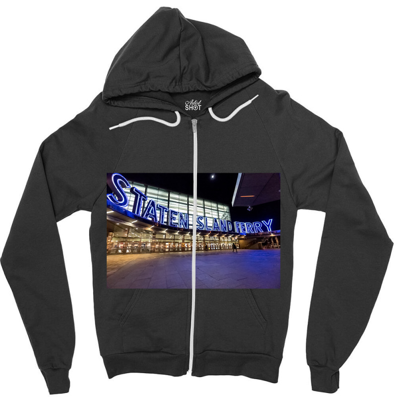 Staten Island Ferry Zipper Hoodie by greggjvandervor | Artistshot