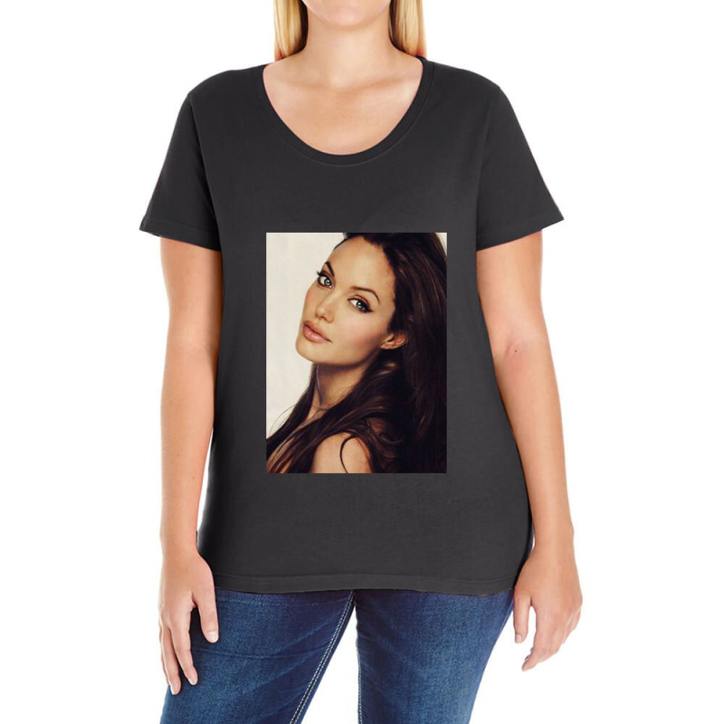 Angelina Jolie - Poster Ladies Curvy T-Shirt by MichaelVictory | Artistshot