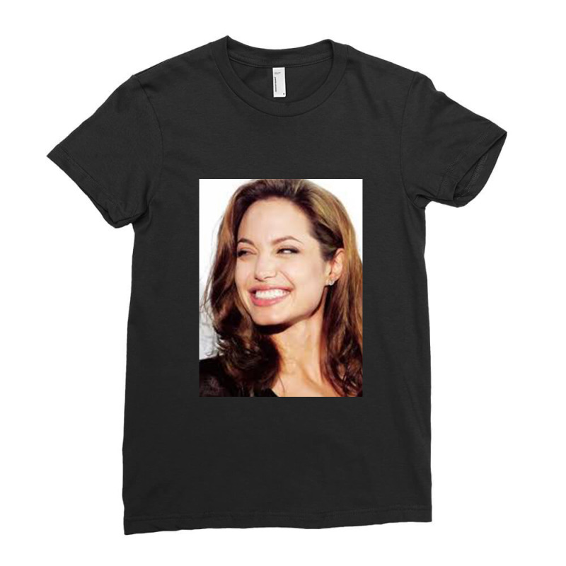 Angelina Jolie - Smile Ladies Fitted T-Shirt by MichaelVictory | Artistshot