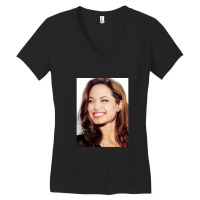 Angelina Jolie - Smile Women's V-neck T-shirt | Artistshot