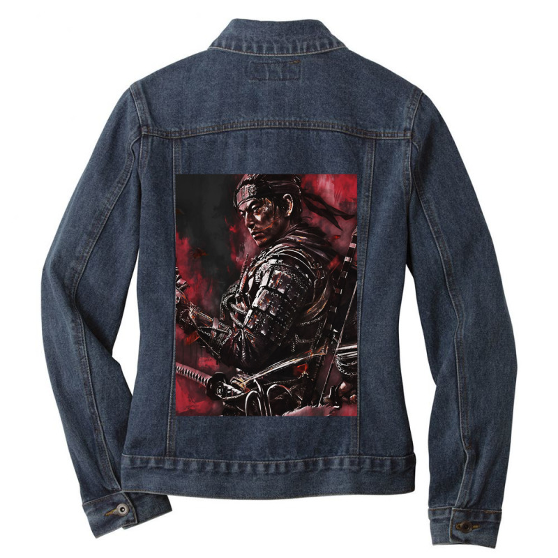 Ghost Of Tsushima Gaming Samurai Anime Movie Film Brava Warriors Ladies Denim Jacket by KathrynHabstritt | Artistshot