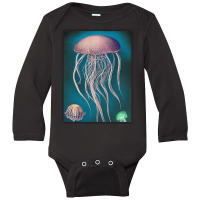 Jellyfish Artwork Beach Long Sleeve Baby Bodysuit | Artistshot