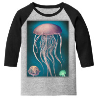 Jellyfish Artwork Beach Youth 3/4 Sleeve | Artistshot