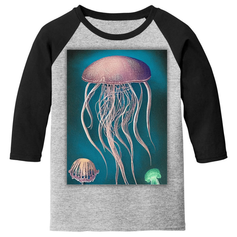 Jellyfish Artwork Beach Youth 3/4 Sleeve | Artistshot