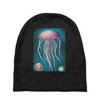 Jellyfish Artwork Beach Baby Beanies | Artistshot